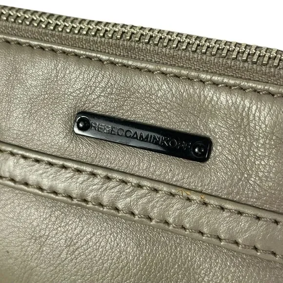 REBECCA MINKOFF Mac M.A.C. Leather Crossbody Shoulder Bag Purse Gray Chain - Picture 7 of 12